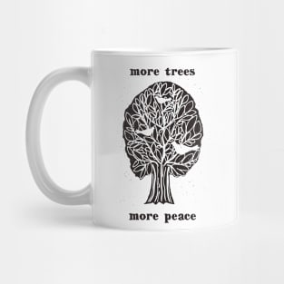 more trees more peace B/W Mug